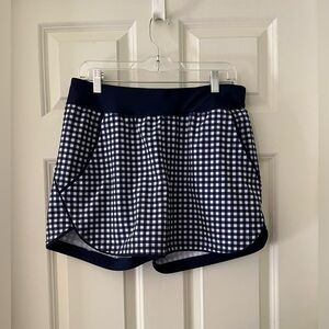 Lands’ End x Draper James Swim Board Shorts Gingham Blue White Beach size 10